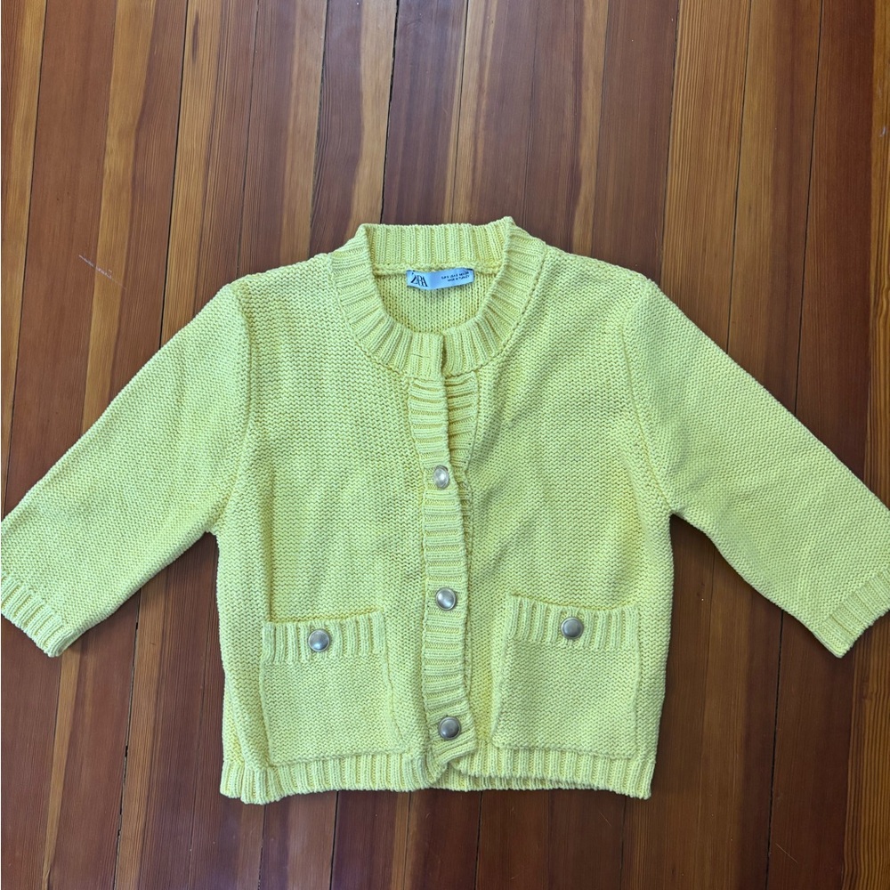 Zara Yellow Women's Cardigan Sweater